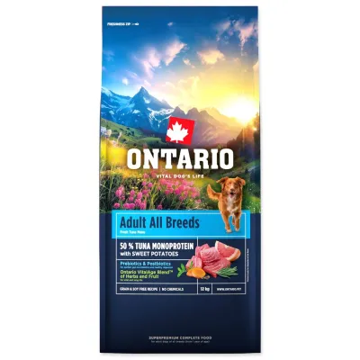 Ontario Adult All Breeds Monoprotein Tuna & Sweet Potatoes 12 kg