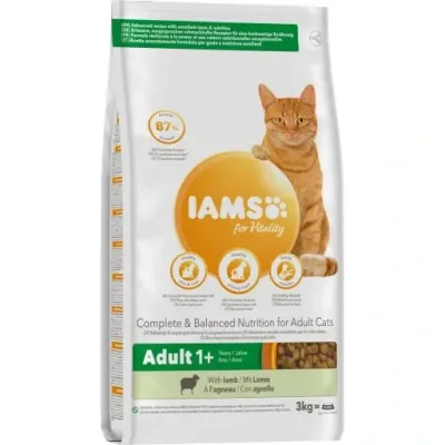 IAMS for Vitality Adult Cat Food with Lamb (3kg)