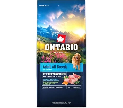 Ontario Adult All Breeds Monoprotein Turkey & Sweet Potatoes 12 kg