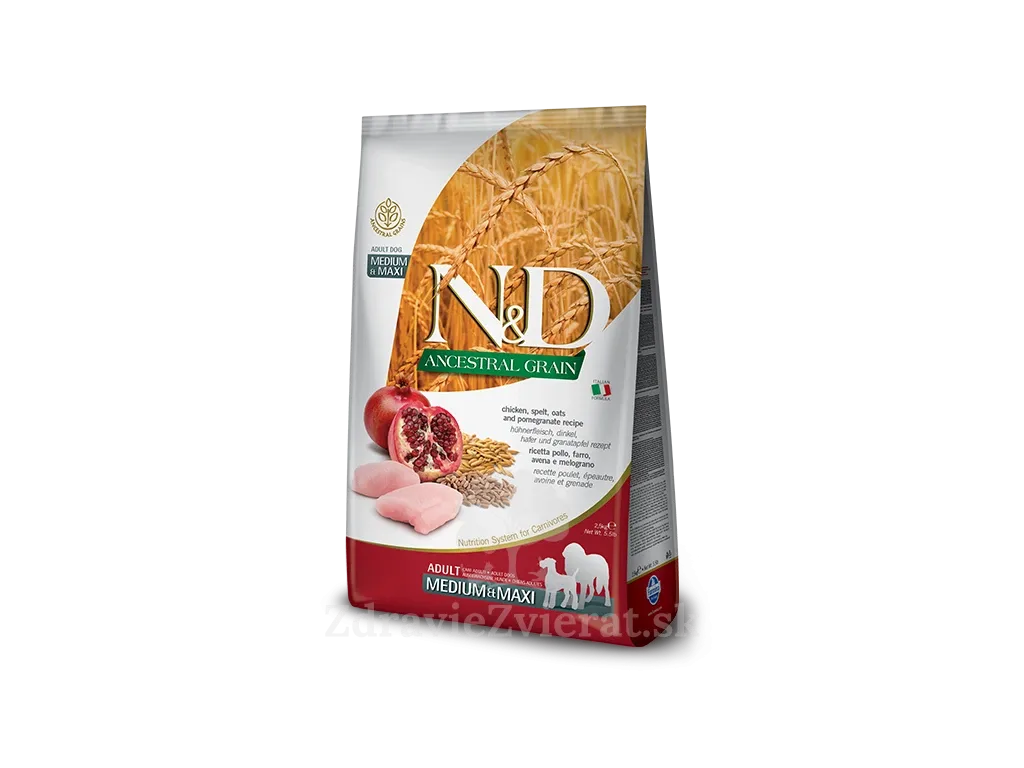 Farmina N&D dog AG SELECTION adult medium & maxi, chicken, spelt, oats & pomegranate 12 kg