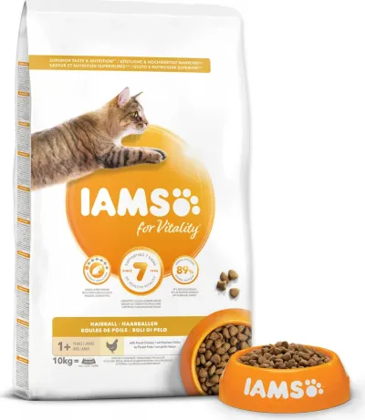 IAMS for Vitality Adult Cat Food Hairball (velke)