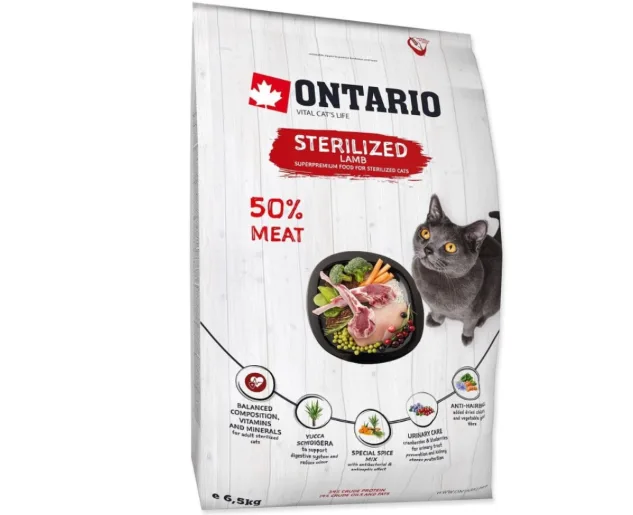 Ontario Cat Sterilised Lamb 6.5KG